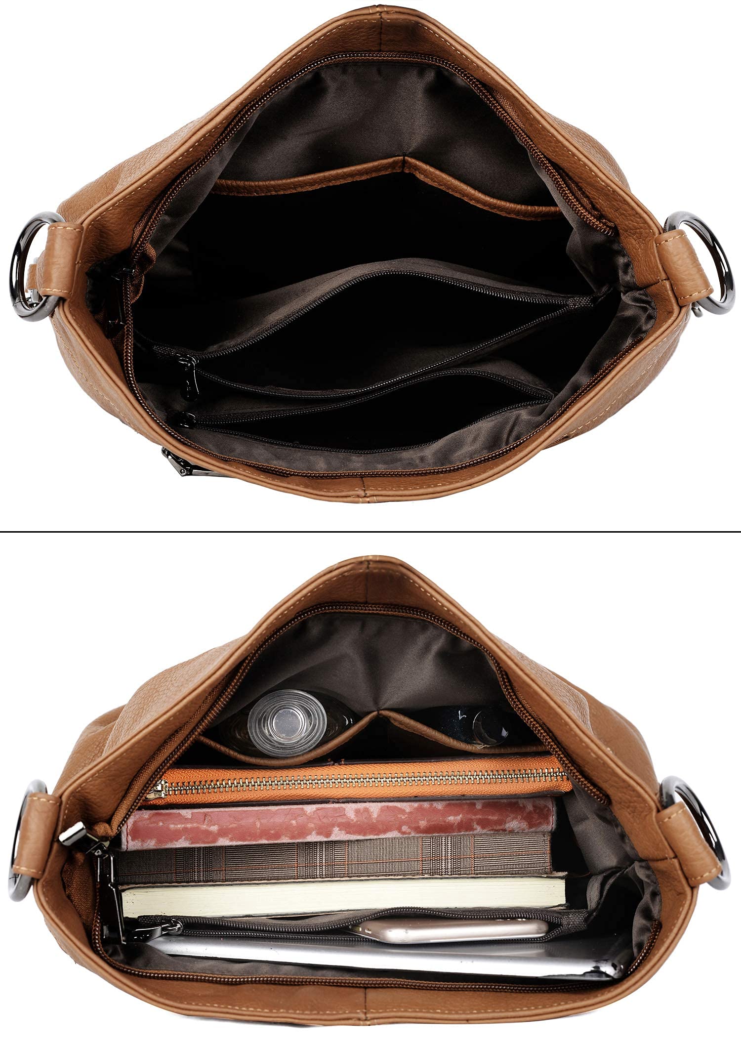 YALUXE Genuine Leather Shoulder Bag for Women - Stylish Hobo Purse & Crossbody Handbag - Perfect for Work, Travel & Everyday Use
