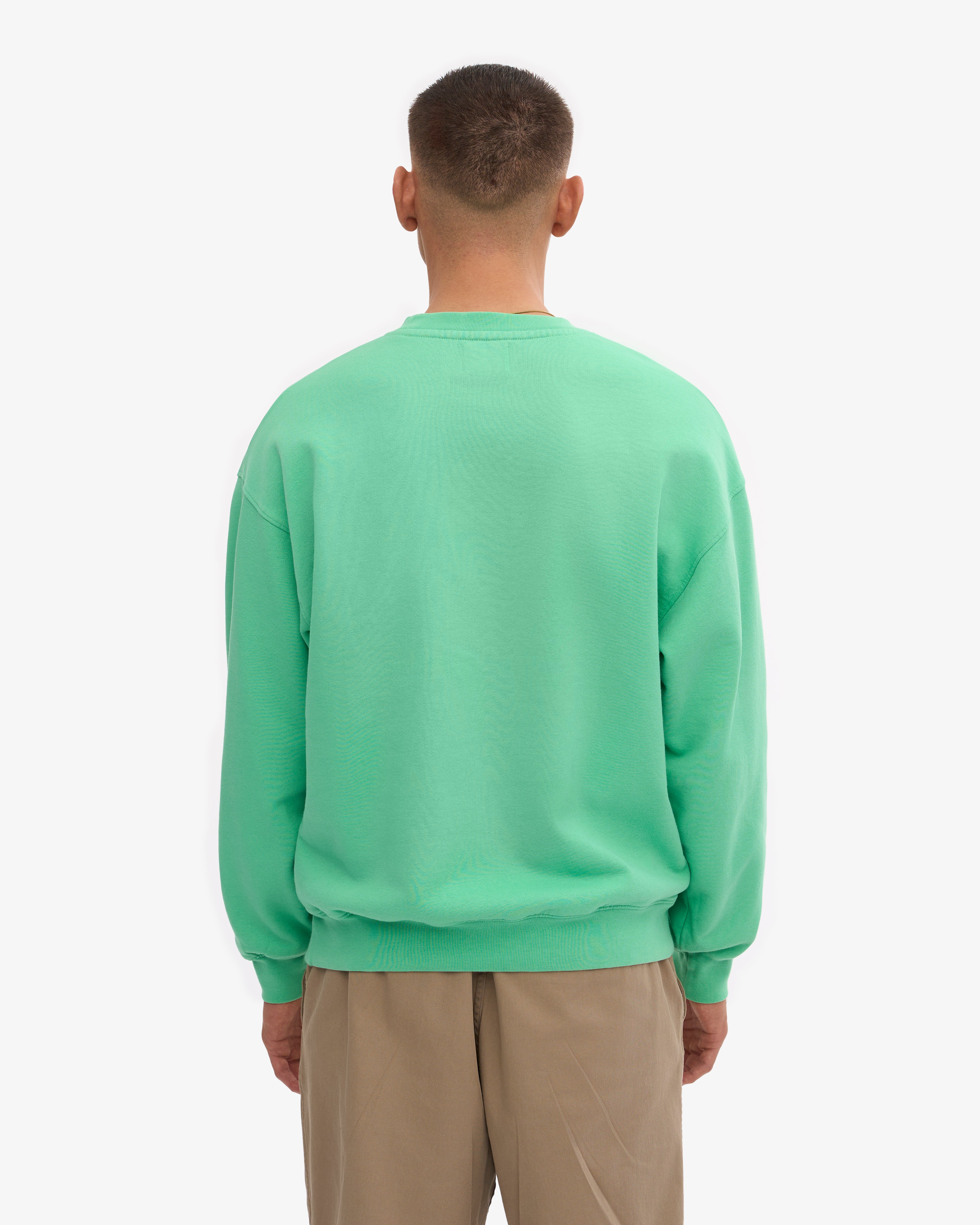 Organic Oversized Crewneck Sweatshirt for Women - Soft Spring Green Pullover - Casual Loungewear & Streetwear Fashion
