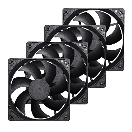 DAYLEAD 120mm Computer Case Fan - 4 Pack High Speed 1300 RPM Cooling Fan for PC Cases, Quiet & Efficient Airflow - Perfect for Gaming PCs, Workstations & Home Office Desktops