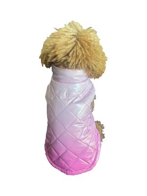 Coco Puffer Jacket - Ombre Orchid Color Women's Winter Coat | Warm Fashion Outerwear for Cold Weather & Outdoor Activities