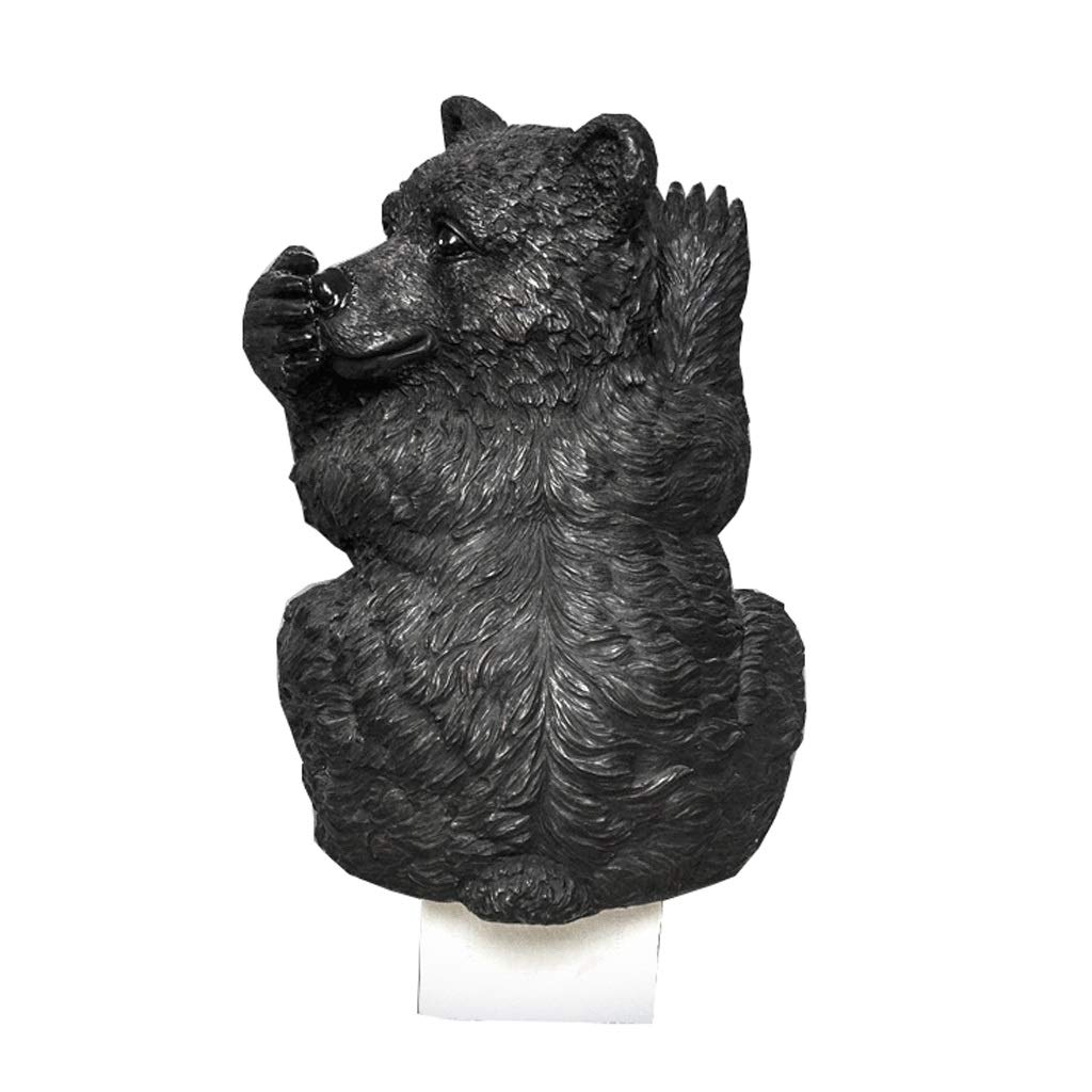 WJING Black Bear Toilet Paper Holder - Cute Animal Wall Mount Tissue Dispenser for Bathroom & Kitchen - Durable Resin Paper Towel Holder (Black) - Perfect for Farmhouse, RV, and Pet-Friendly Homes