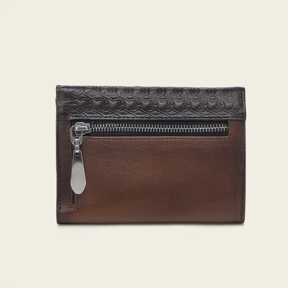 BD252RS Genuine Leather Women's Casual Fashion Bifold Wallet Clutch - Stylish Brown Purse for Everyday Use, Travel & Gift Ideas