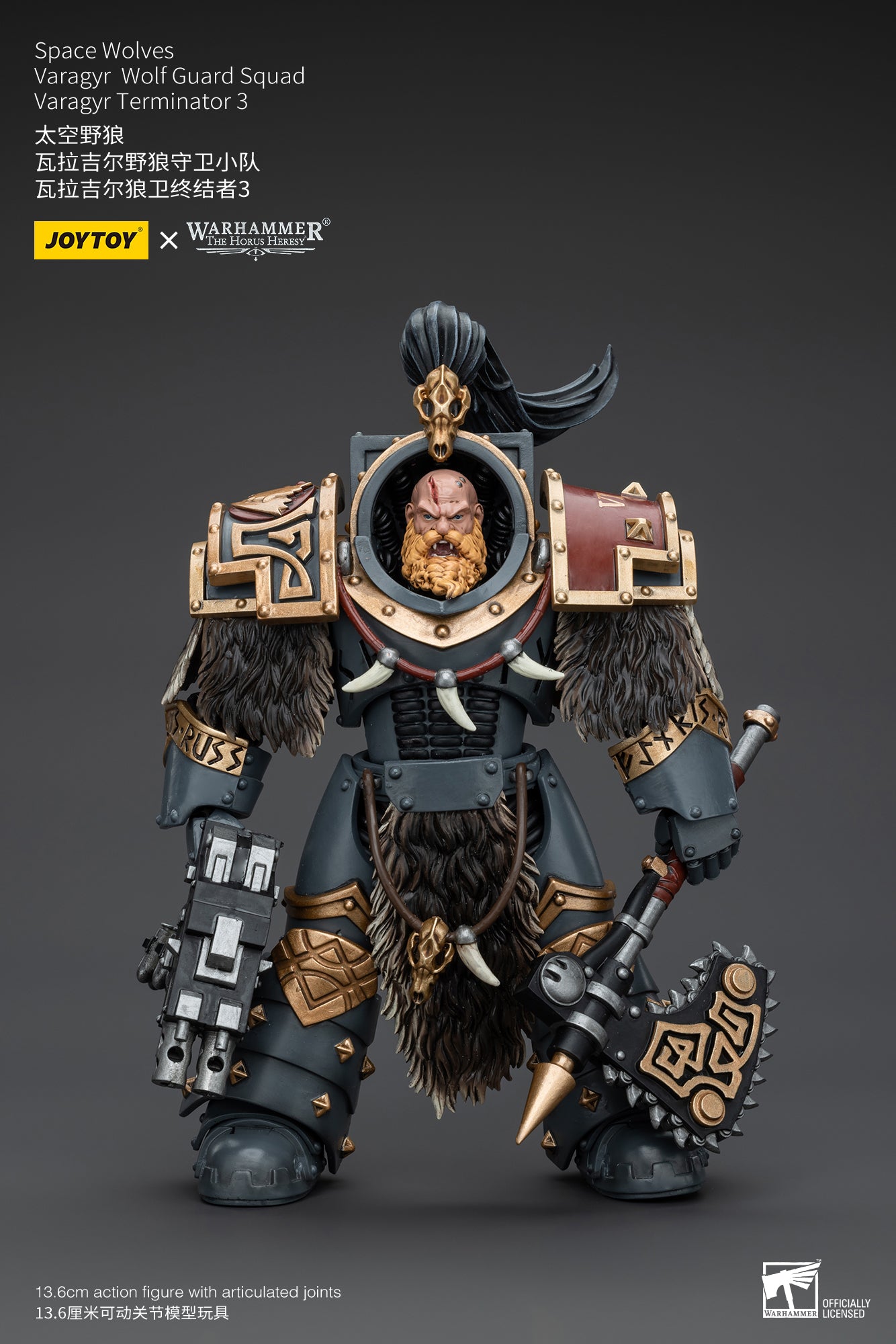 JOYTOY 1/18 Scale Warhammer The Horus Heresy Space Wolves Varagyr Wolf Guard Squad Action Figures - Collectible Miniatures for Tabletop Gaming & Display