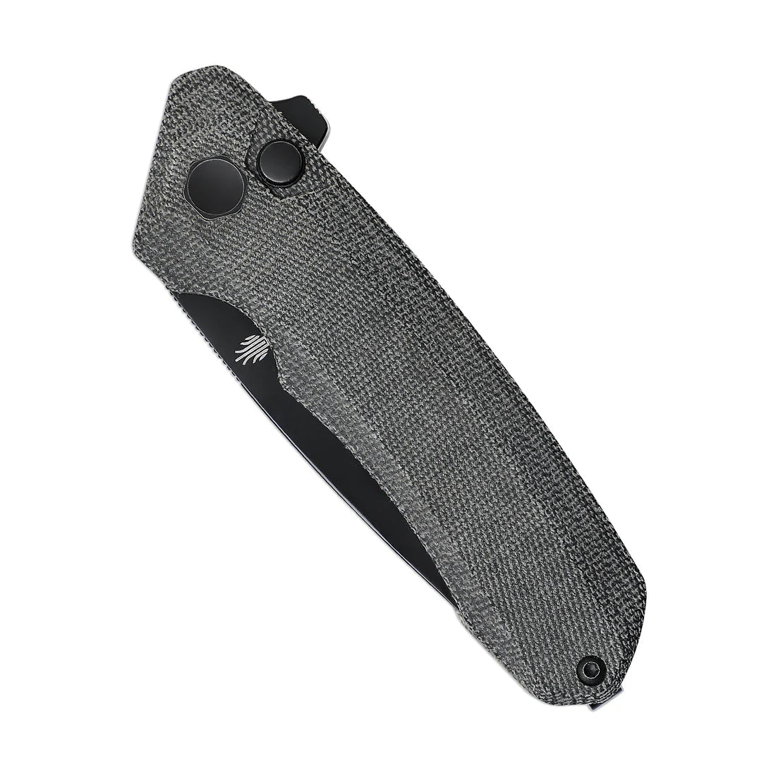 Kizer V4602C1 Vanguard Mad Tanto Button Lock Folding Knife - Black Plain Blade & Micarta Handles - EDC, Outdoor, Camping, Survival Gear