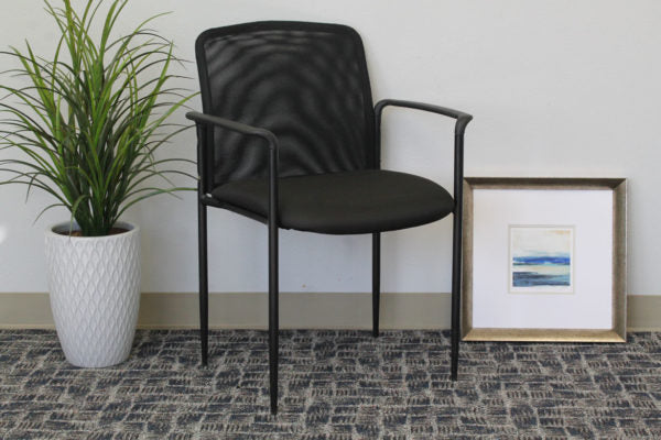 Boss Stackable Mesh Guest Chair B6919 & B6909 - Ergonomic Office Chair with Breathable Mesh Back - Perfect for Conference Rooms, Waiting Areas, and Home Offices