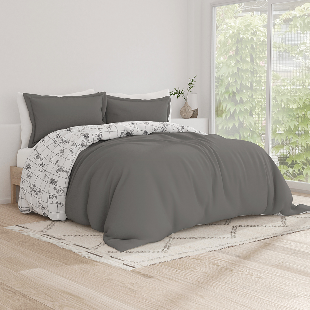 Floral Print 3-Piece Reversible Duvet Cover Set - Queen Size Bedding for Spring & Summer Decor | Boho Chic Bedroom Upgrade