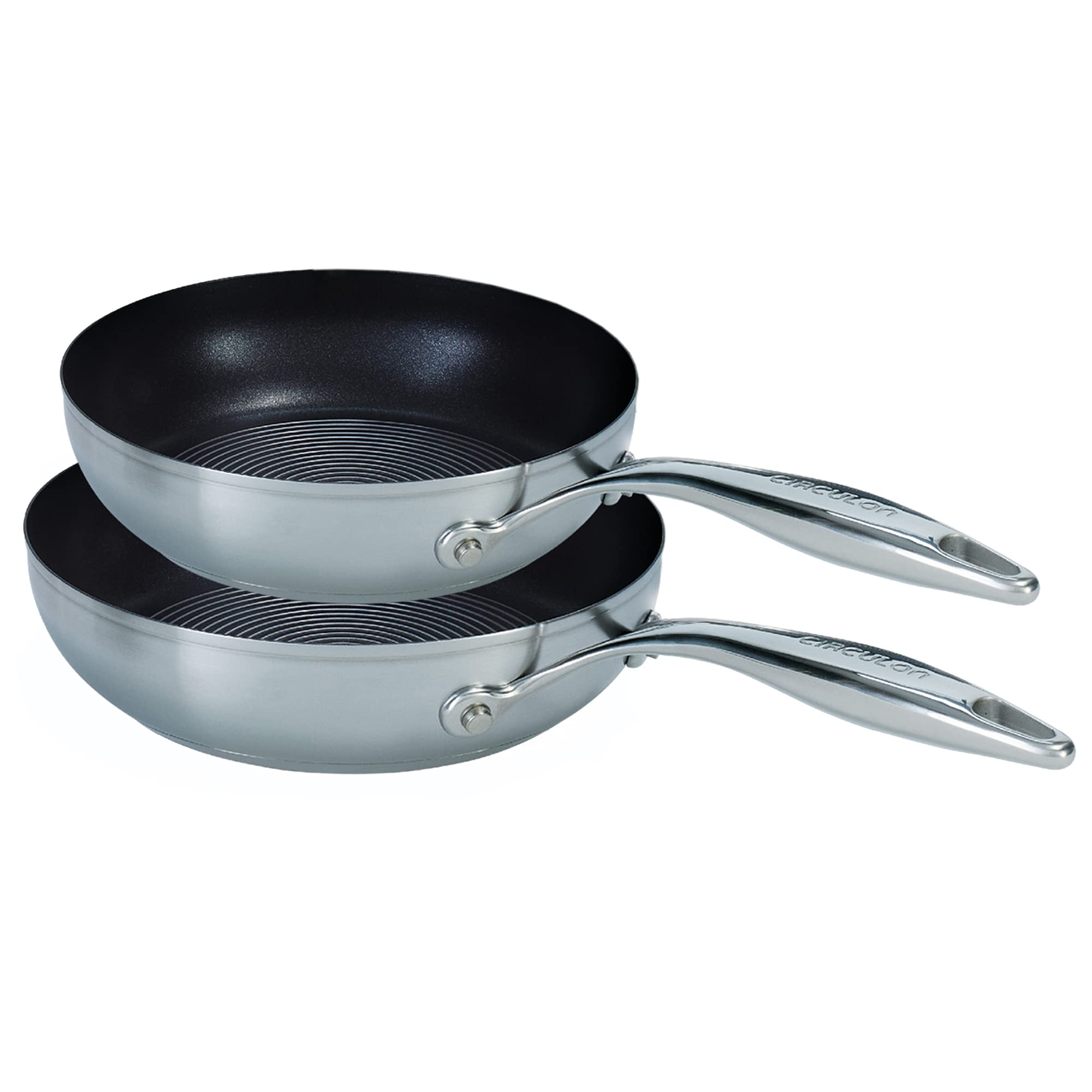 Circulon S Series SteelShield Induction Twin Pack Frying Pans - 20cm & 26cm Nonstick Skillets - Dishwasher Safe Cookware with Stay Cool Handles - Perfect for Sautéing, Frying & Family Cooking