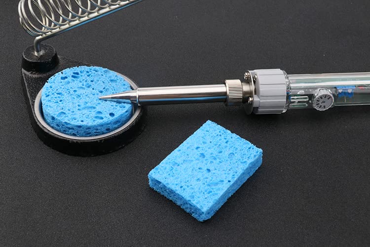 Fielect 20Pcs Blue Round Soldering Sponge 55mmx55mmx11mm - Premium Solder Tip Cleaner for Soldering Irons | Ideal for Electronics Repair, DIY Projects & Circuit Board Maintenance