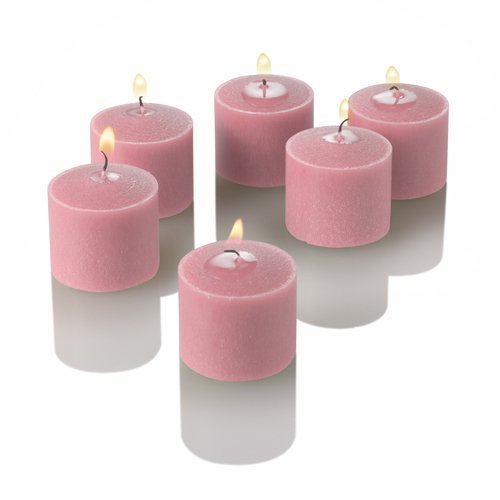 Richland 144 Unscented Pink Votive Candles with 144 Square Glass Holders - Perfect for Weddings, Romantic Dinners & Home Decor
