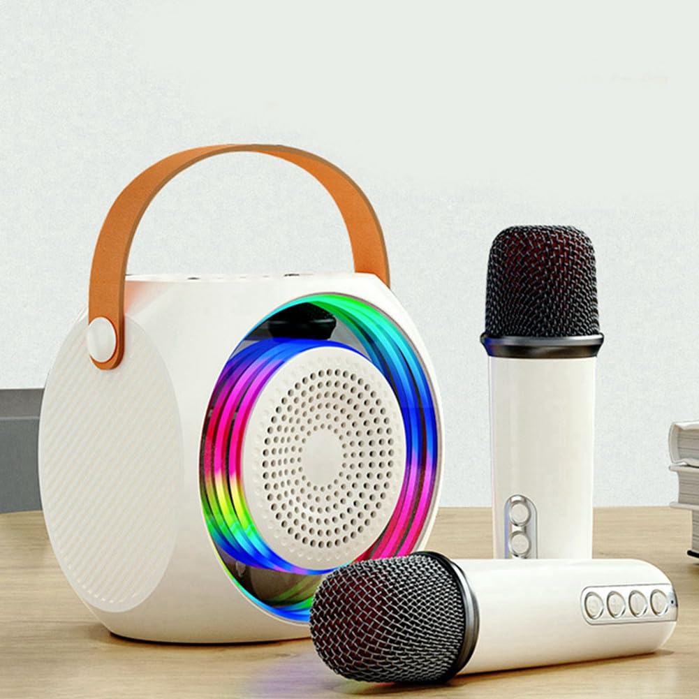 Portable Bluetooth Karaoke Speaker with 2 Wireless Microphones - Wireless Party Speaker for Home, Outdoor, Birthday Gifts, Travel & Camping - High-Quality Sound for Singing, Parties & Entertainment