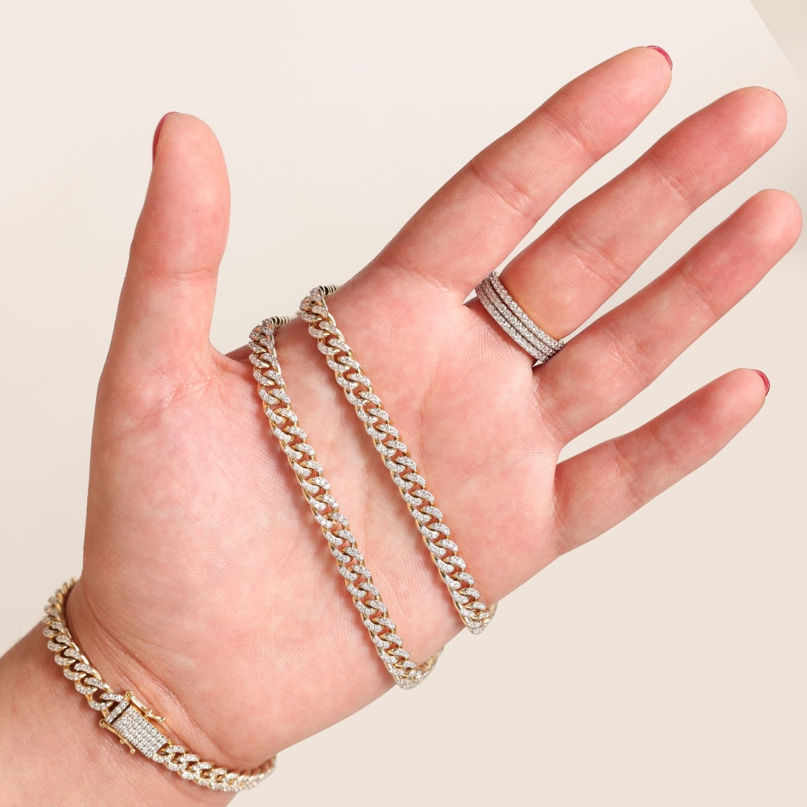 14K Solid Yellow Gold Diamond Cuban Chain Bracelet for Men & Women - Luxury Hip Hop Jewelry Gift for Birthday, Anniversary & Special Occasions