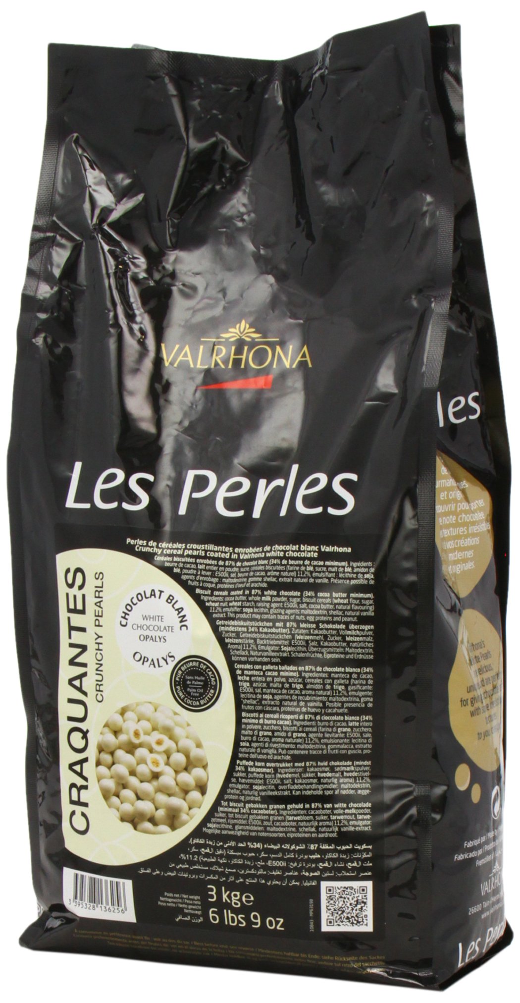 Valrhona Opalys Crunchy Pearls - Premium White Chocolate Baking Decorations for Cakes, Desserts & Pastries | Perfect for Home Bakers & Professional Chefs
