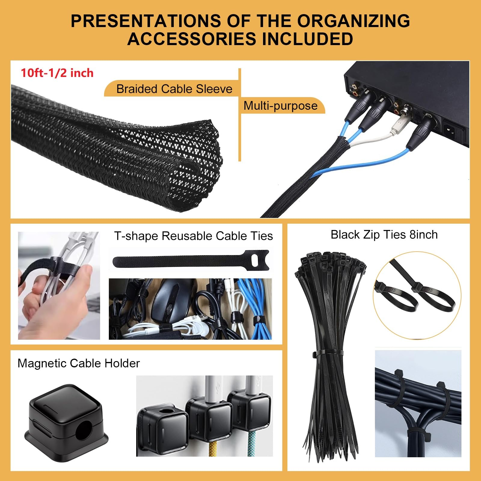 2 Pack Black Under Desk Cable Management Tray - 15.7