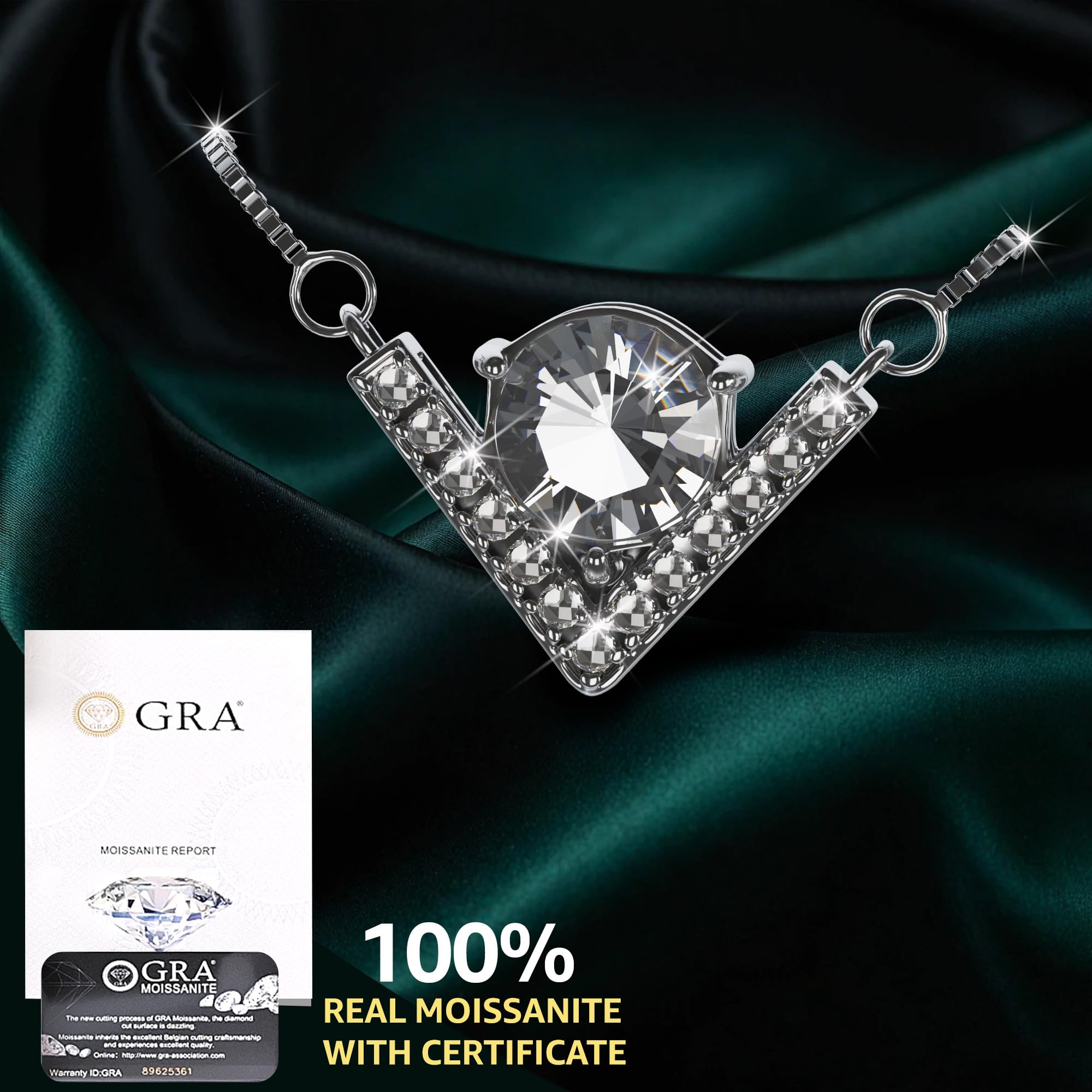 1-3 Carat Moissanite Pendant Necklace for Women - Elegant Jewelry Gift for Wife, Her, Mom - Perfect for Birthday, Anniversary, Valentine's Day & Special Occasions