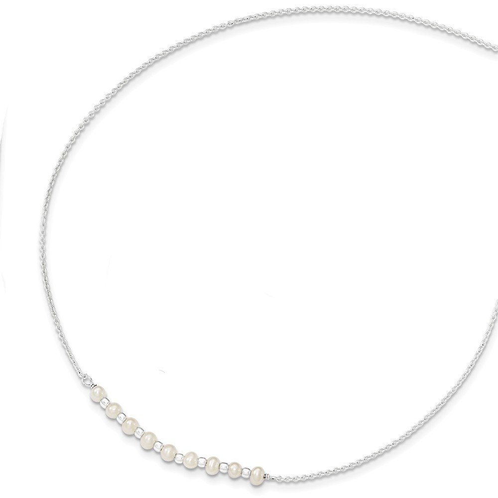 925 Sterling Silver Freshwater Cultured Pearl Necklace - 16.5 Inch Elegant Pearl Jewelry for Women, Perfect Gift for Anniversary, Wedding, Birthday & Special Occasions