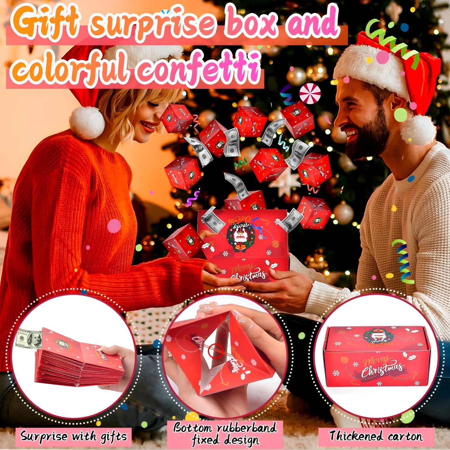 Pop Up Money Gift Box - Unique Folding Bouncing Cash Box for Birthday, Wedding & Christmas - Creative Cash Gift Idea with Surprise Explosion Effect - Perfect for Money Gifts, Graduation & Special Occasions