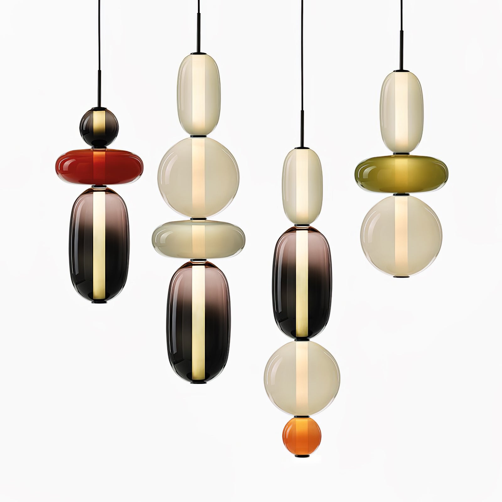 Stylish Candied Glass Pendant Light Fixture - Modern Hanging Chandelier for Dining Room, Kitchen Island & Bedroom Decor