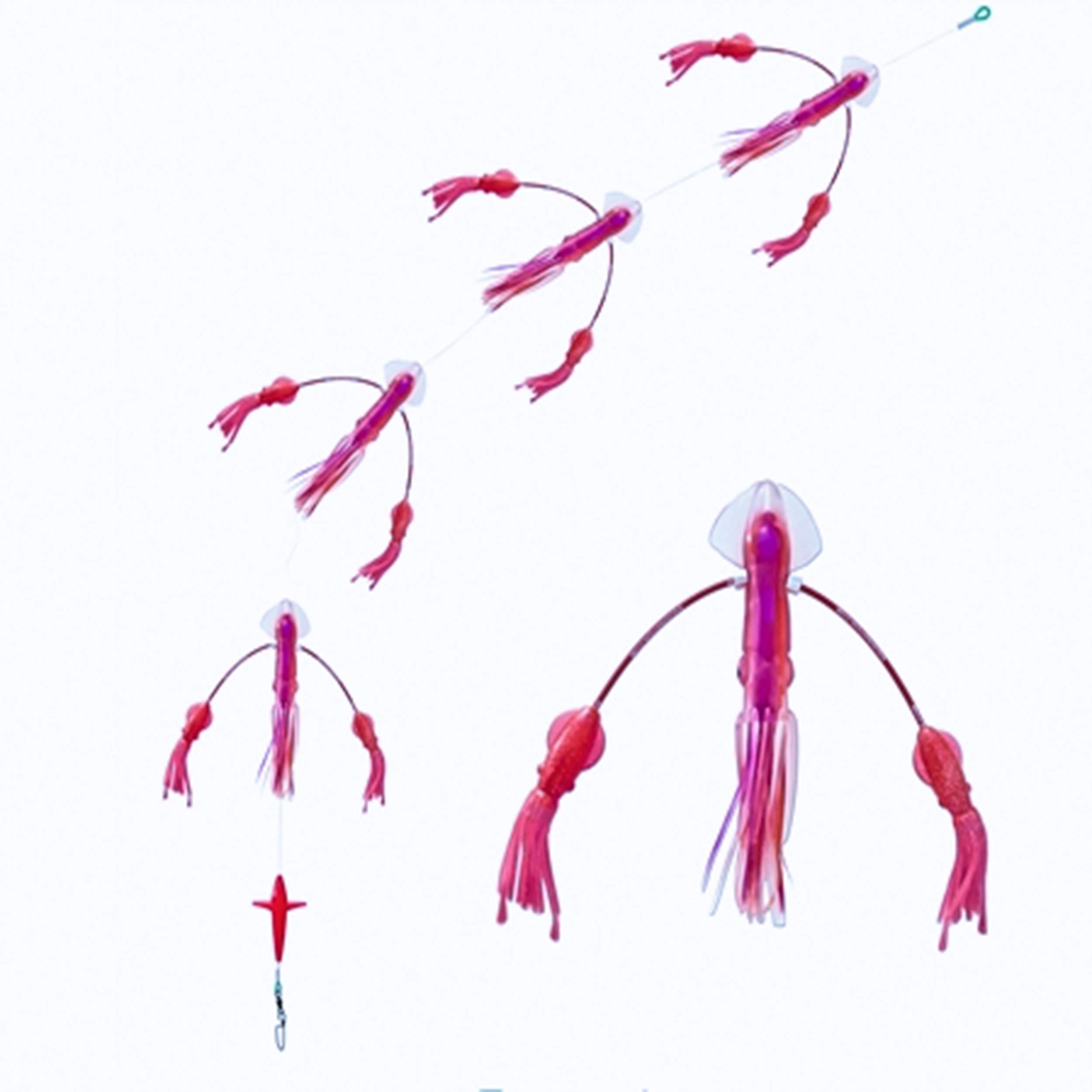 Premium Long Tail Flippy Floppy Fishing Lures - Daisy Chain Tuna & Marlin Magnet - Saltwater Trolling Lures for Offshore Fishing & Big Game Angling