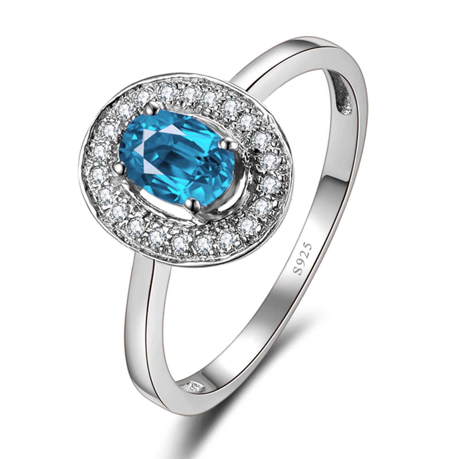 Gualiy Sterling Silver Anniversary Rings for Women & Men - Oval Cubic Zirconia Wedding, Engagement & Promise Rings (Sizes 4-11) - Perfect for Anniversaries, Proposals & Romantic Gifts