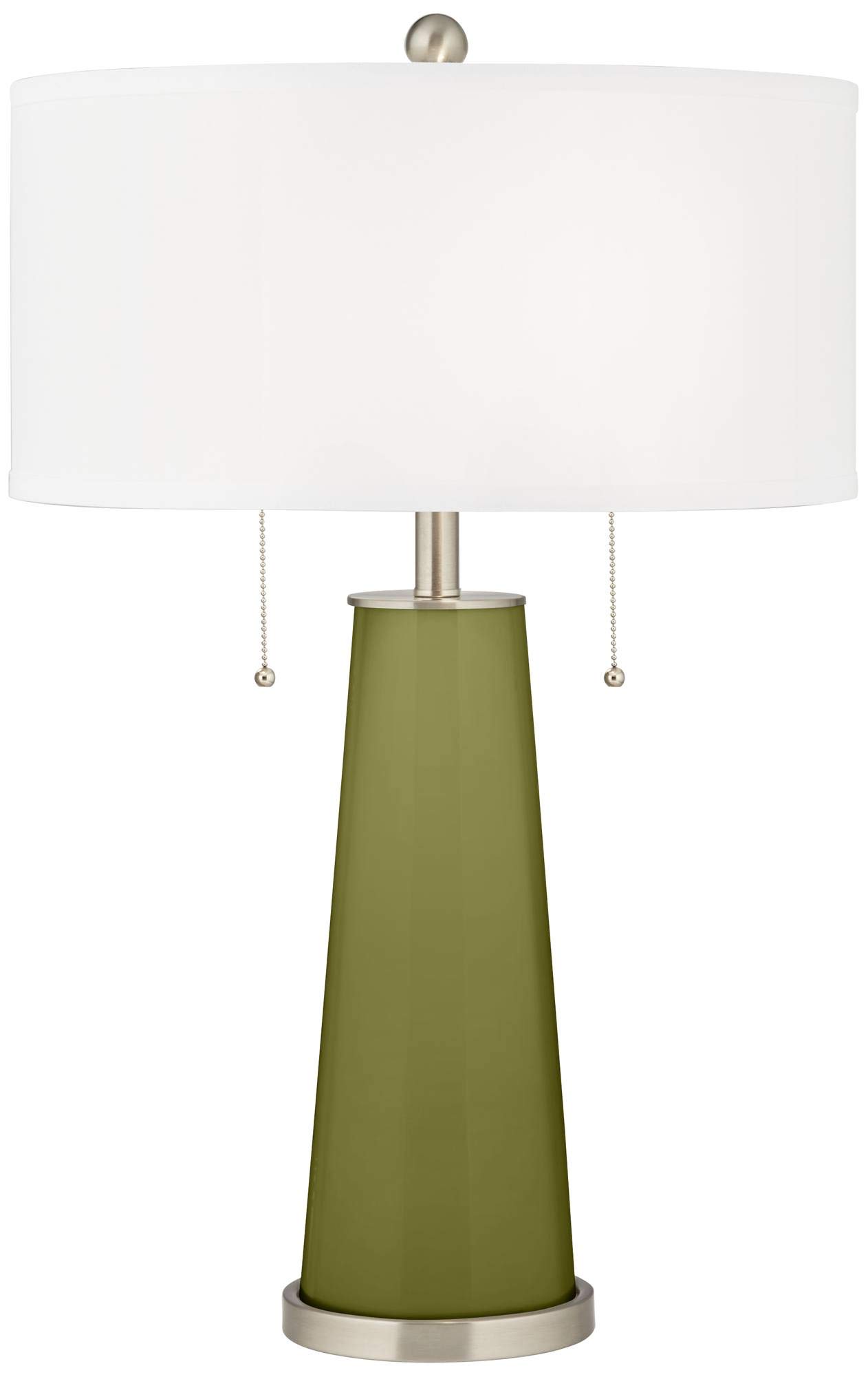 Color + Plus Peggy 29.75 Inch Rural Green Glass Table Lamp - Vintage Style Home Decor for Living Room, Bedroom & Office Lighting