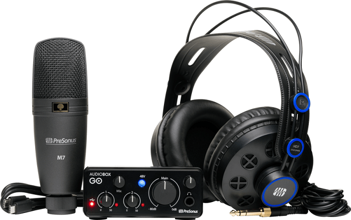 PreSonus AudioBox GO USB Audio Interface Bundle with Studio One Artist Software - Perfect for Home Recording, Podcasting & Music Production