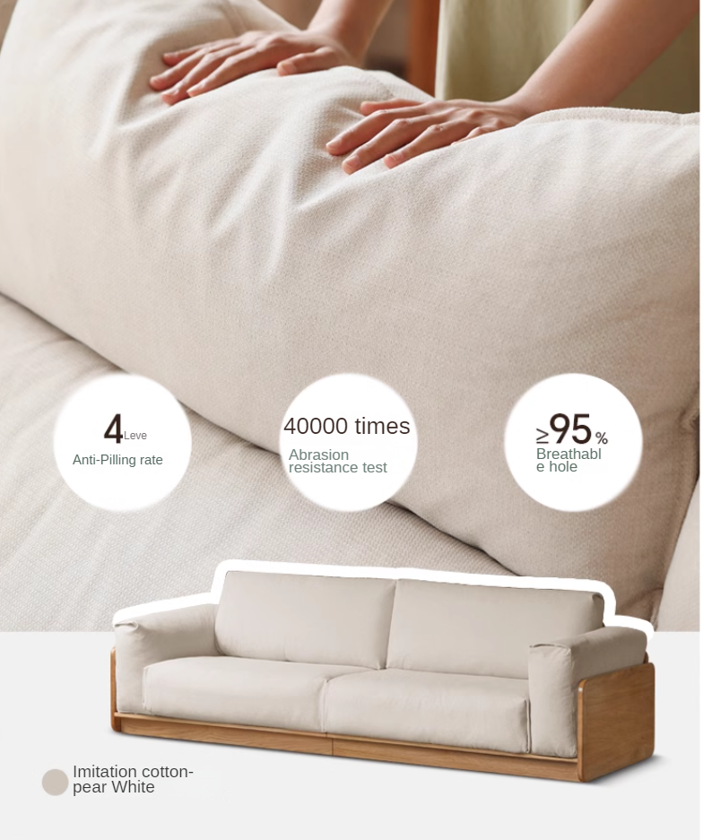 Modern Oak Solid Wood Straight Floor Sofa - Elegant & Durable Living Room Seating for Home, Office, or Lounge Areas