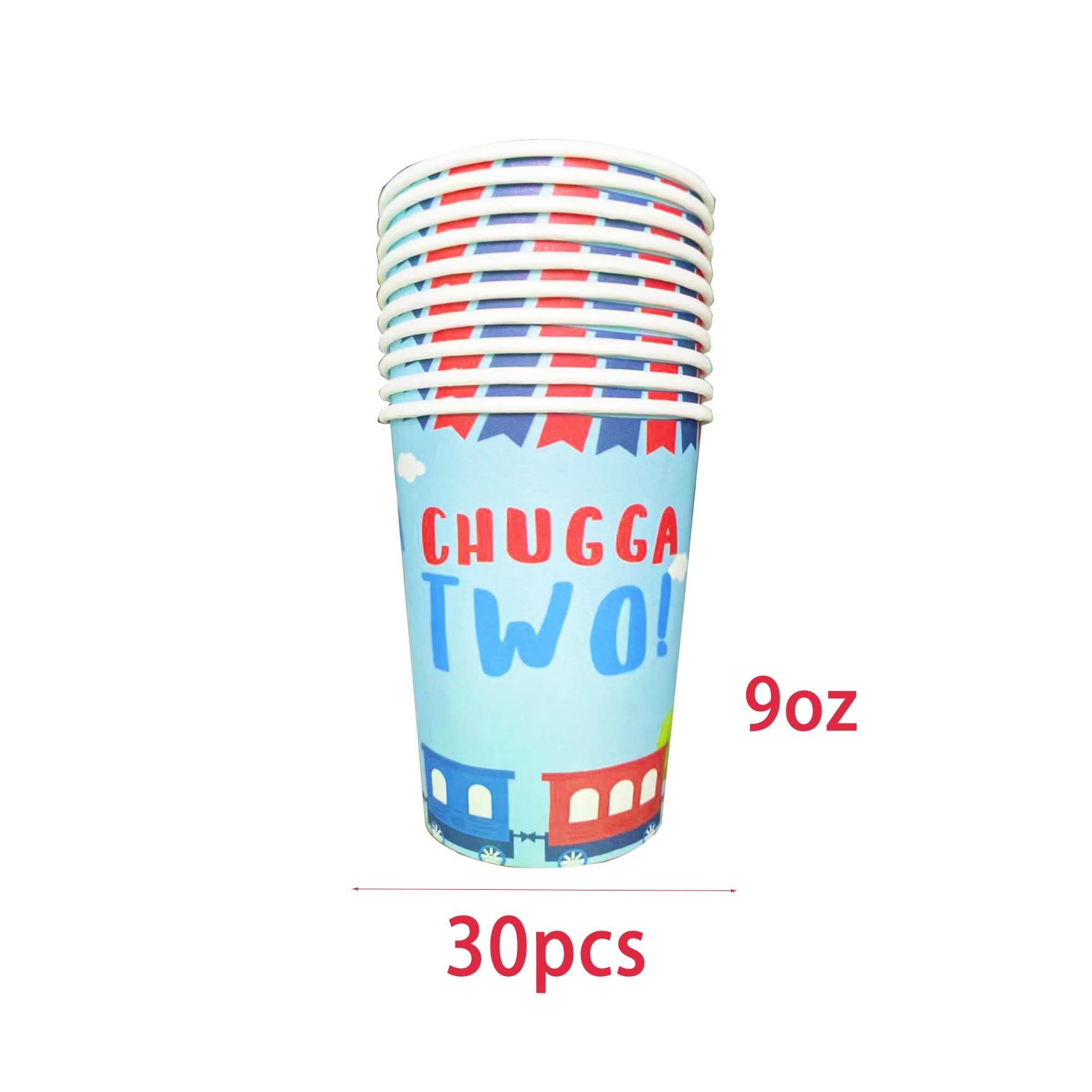 Chugga Chugga Two Two Train-Themed Birthday Party Supplies | Choo Choo I'm 2 Decorations | 2nd Birthday Train Decor for Boys | Perfect for Train-Loving Toddlers' Birthday Celebrations