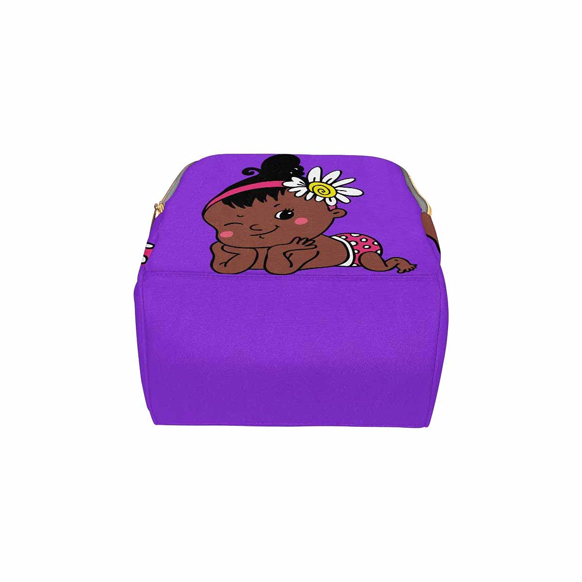 **Custom Personalized Diaper Backpack for Moms - African American Baby Girl Design, Waterproof Nursing Bag with Multiple Pockets, Travel Daypack for Baby Essentials - Perfect Baby Shower Gift & Daily Use**    *(Use Case: Ideal for moms on-the-go, baby showers, travel, daycare, and everyday outings with your little one.)*