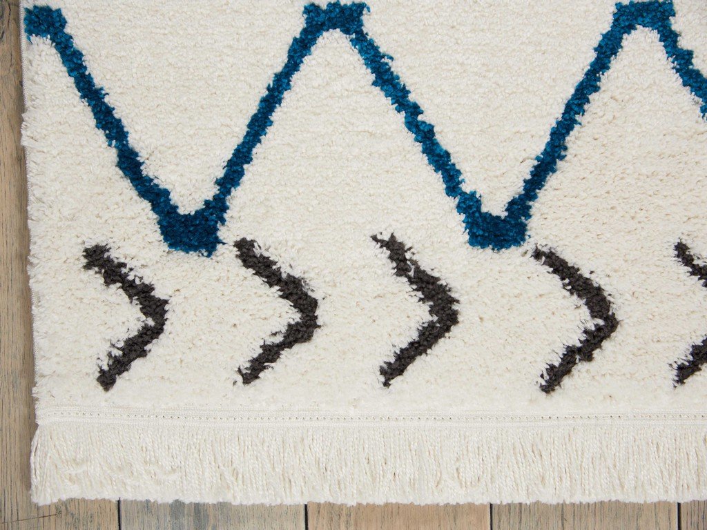 Nourison Kamala Moroccan White/Blue 9'3