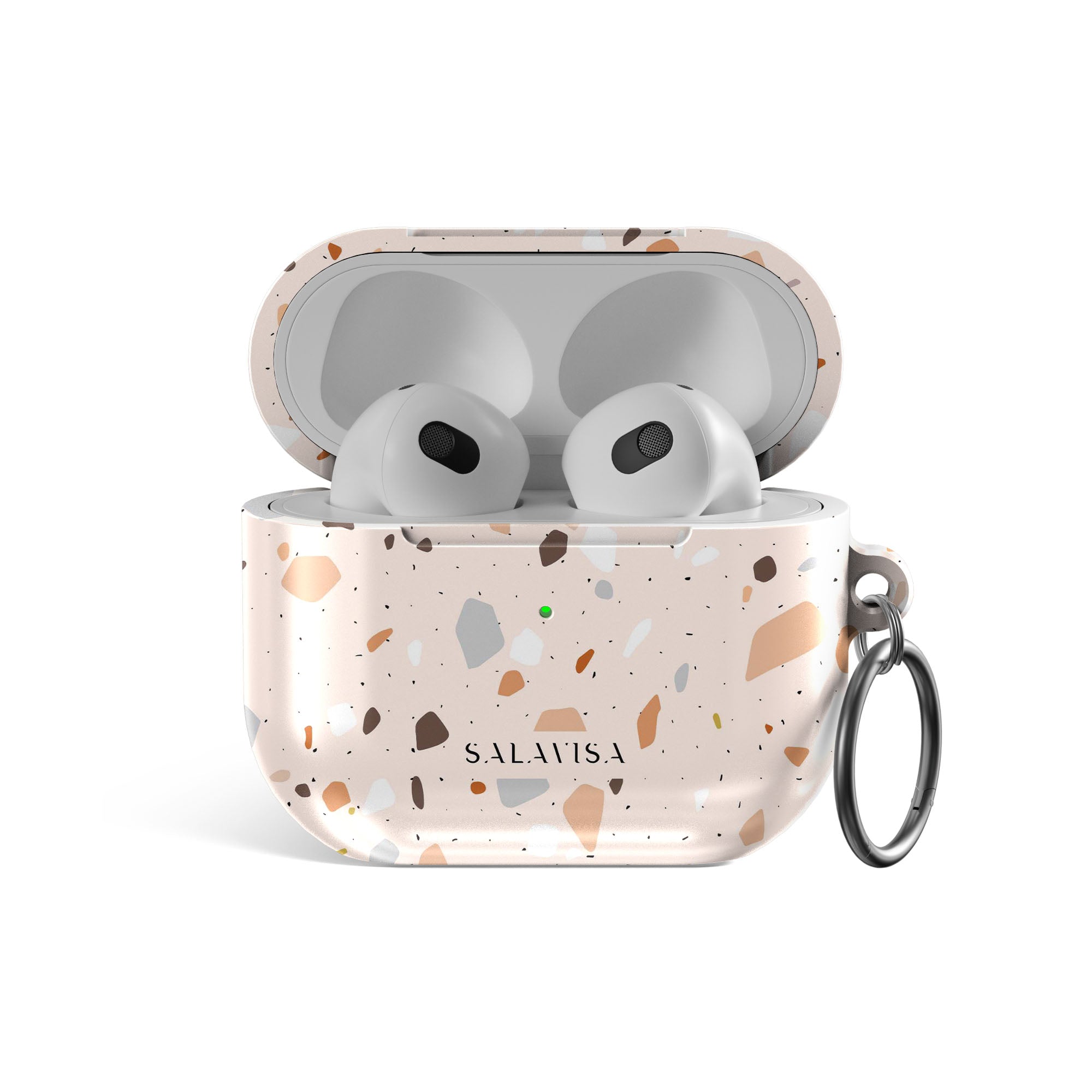Pink Terrazzo AirPods Case with Marble Design - Trendy Protective Cover for Apple AirPods 1/2/3 & Pro - Perfect for Travel, Workout & Daily Use
