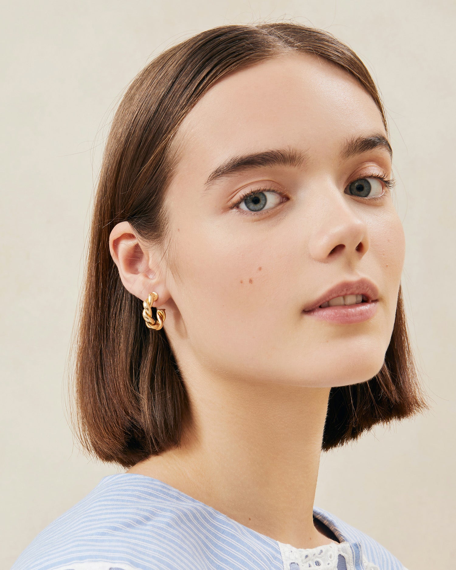 Atlas Gold Twisted Hoop Earrings for Women - 14K Gold Plated Fashion Jewelry - Trendy Statement Earrings for Party, Wedding & Everyday Wear