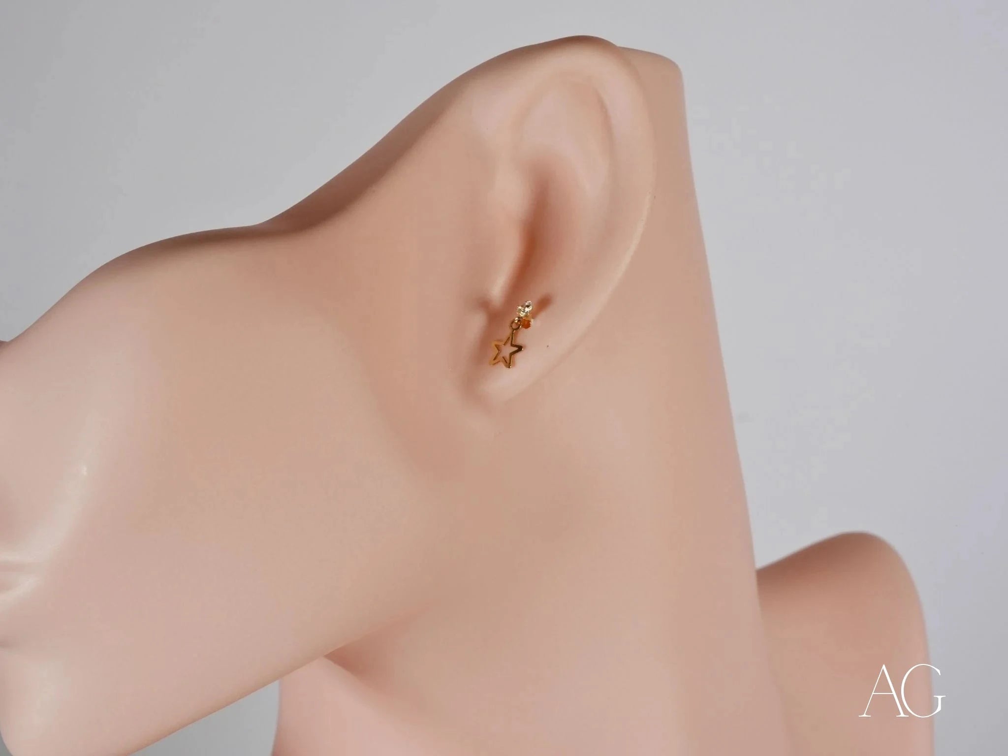 18K Gold Star Drop Earrings - Celestial Spark Elegant Dangle Earrings for Women | Perfect for Evening Parties, Weddings & Special Occasions