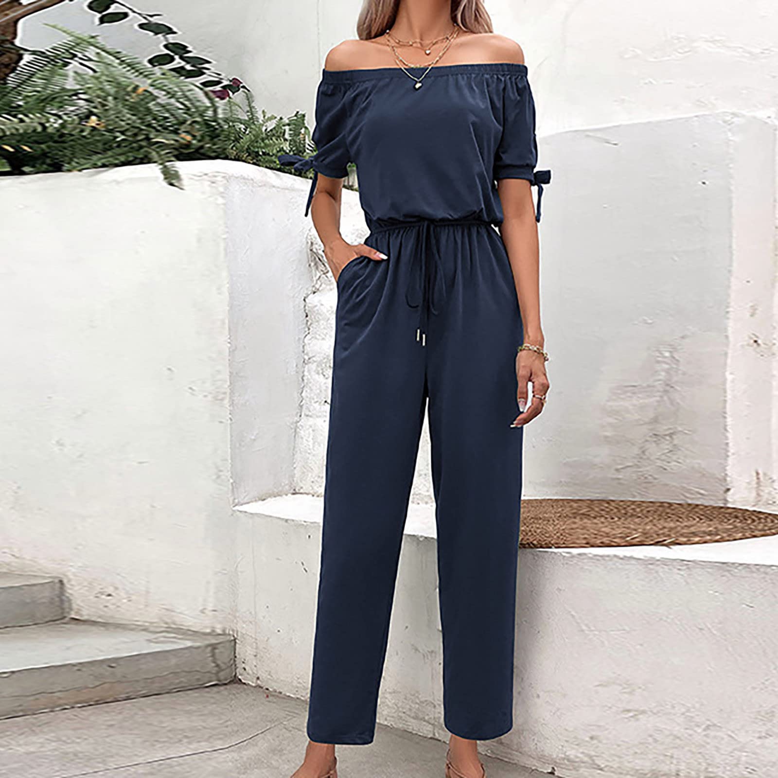 Polka Dot Jumpsuit for Women - Purple & Black Short Sleeve Romper with Adjustable Straps | Plus Size Casual Outfit for Summer, Party & Vacation | Amazon Warehouse Deals