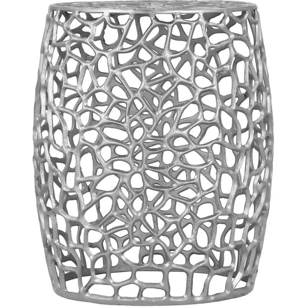 Home Square Solid Chrome Aluminum End Table Set of 2 - Modern Side Tables for Living Room, Bedroom, or Office - Perfect for Coffee, Lamps, and Decor