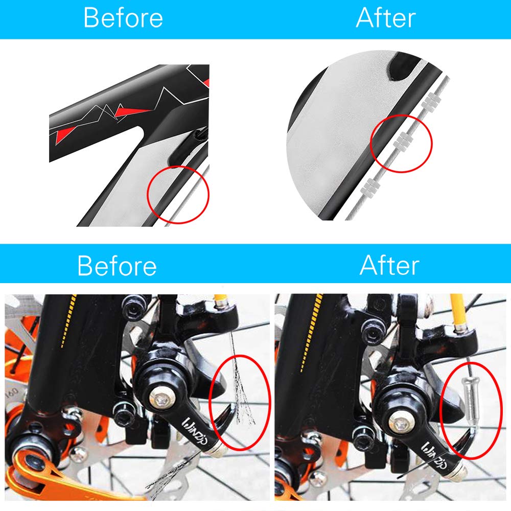 Premium Bike Brake & Shifter Cable Set - 18PC Universal Bicycle Gear Wire Replacement Kit for Mountain/Road Bikes | Durable Inner Cables for Smooth Braking & Gear Shifting | Perfect for DIY Repairs & Maintenance