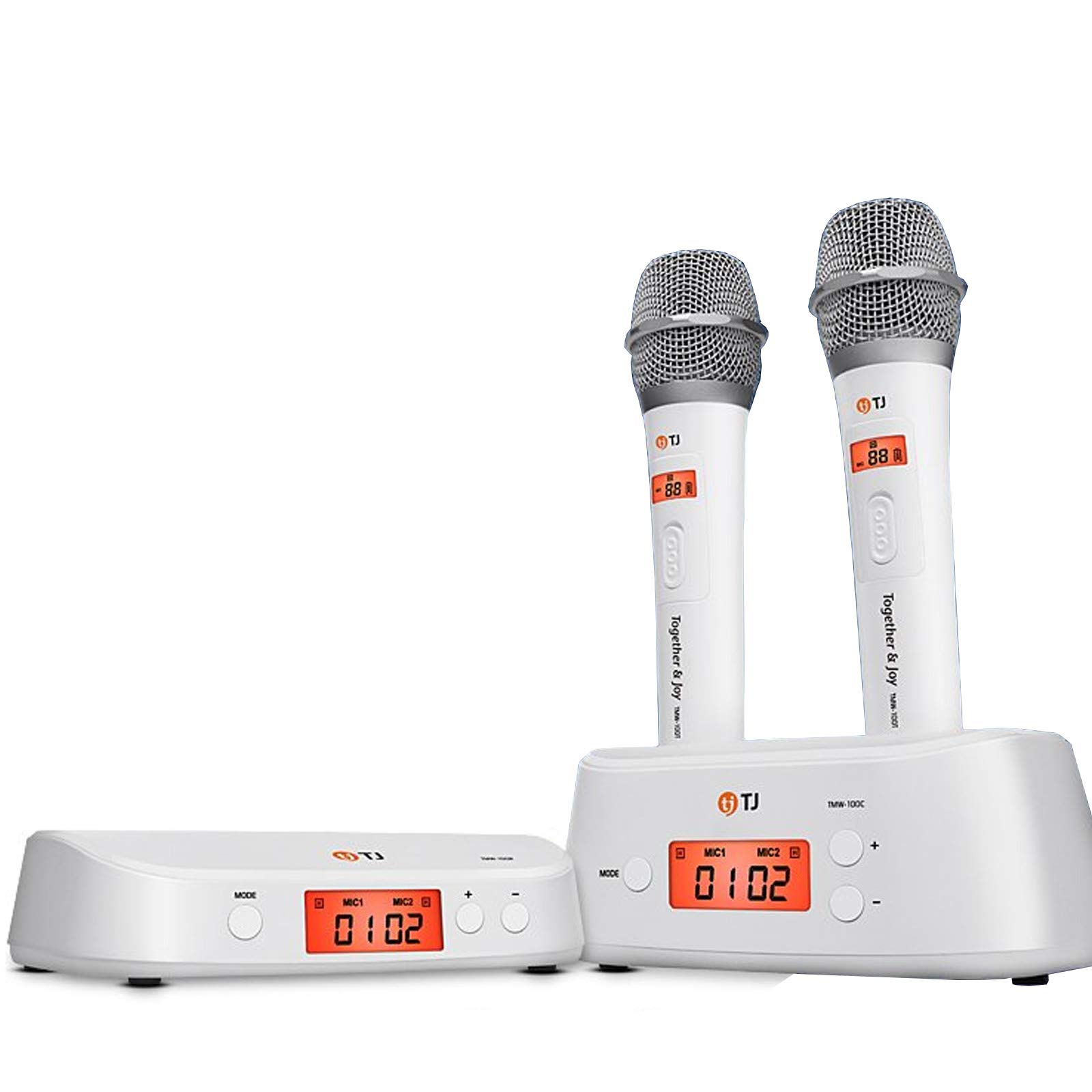 Professional Wireless Microphone Set (2 Pack) - Crystal Clear Sound, White | Perfect for Karaoke, Public Speaking, and Live Performances