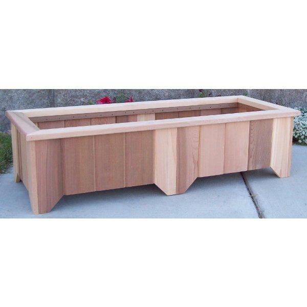 Premium Rectangular Cedar Wood Planter Box - Natural Rustic Outdoor Garden Planter for Flowers, Herbs & Vegetables - Perfect for Patio, Deck & Backyard Gardening