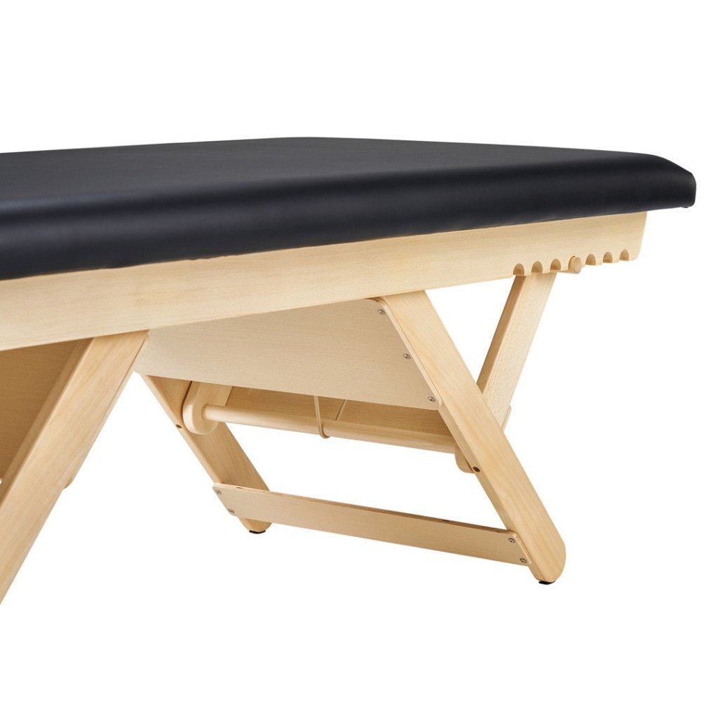 Premium 2-Section Solid Wood Massage Table with Adjustable Height - Black | Professional Spa, Home Massage & Physical Therapy Use