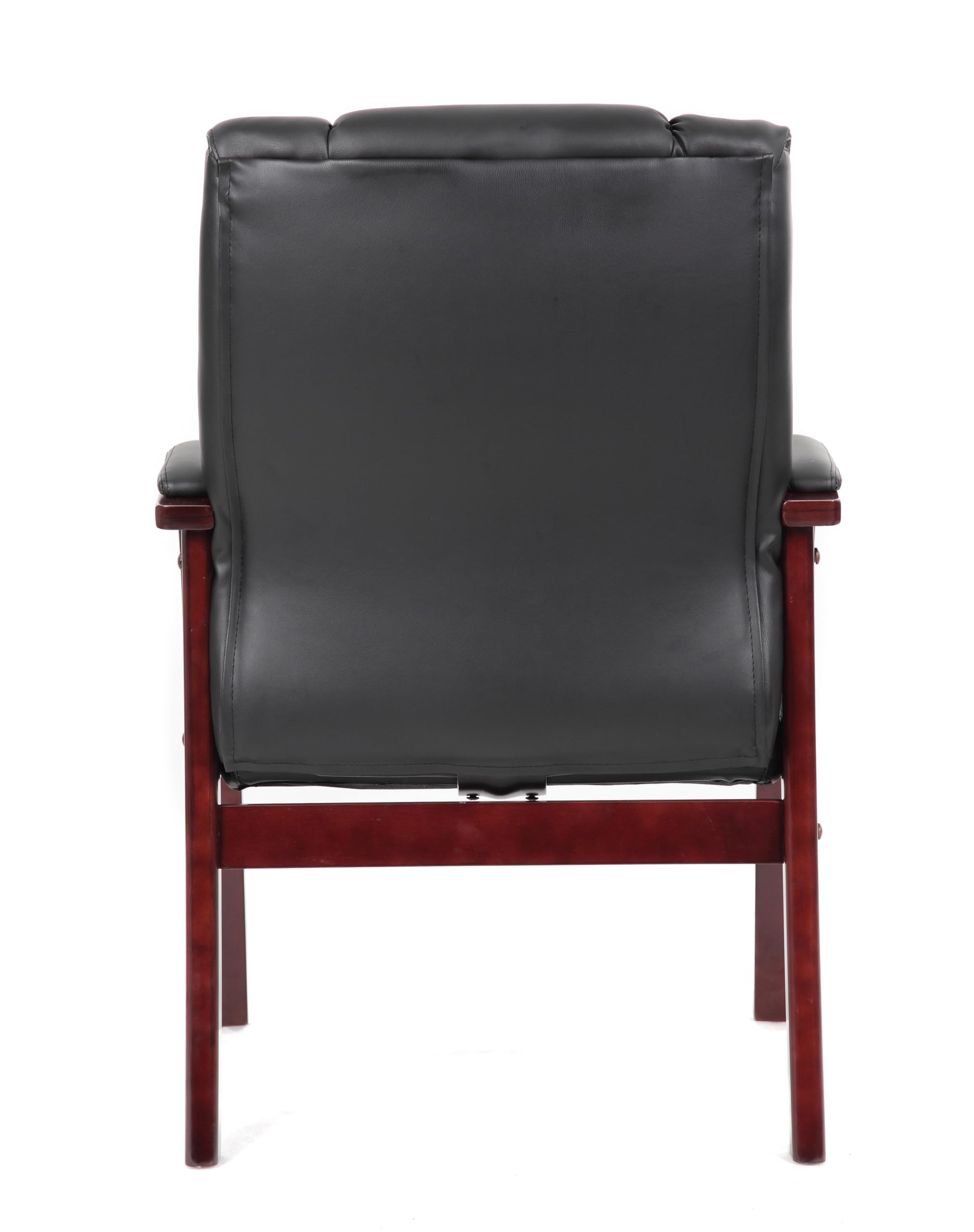 Boss Office Products Mid Back Wood Finished Guest Chair - Ergonomic Office Chair for Home & Business Use - Perfect for Conference Rooms, Waiting Areas & Guest Seating