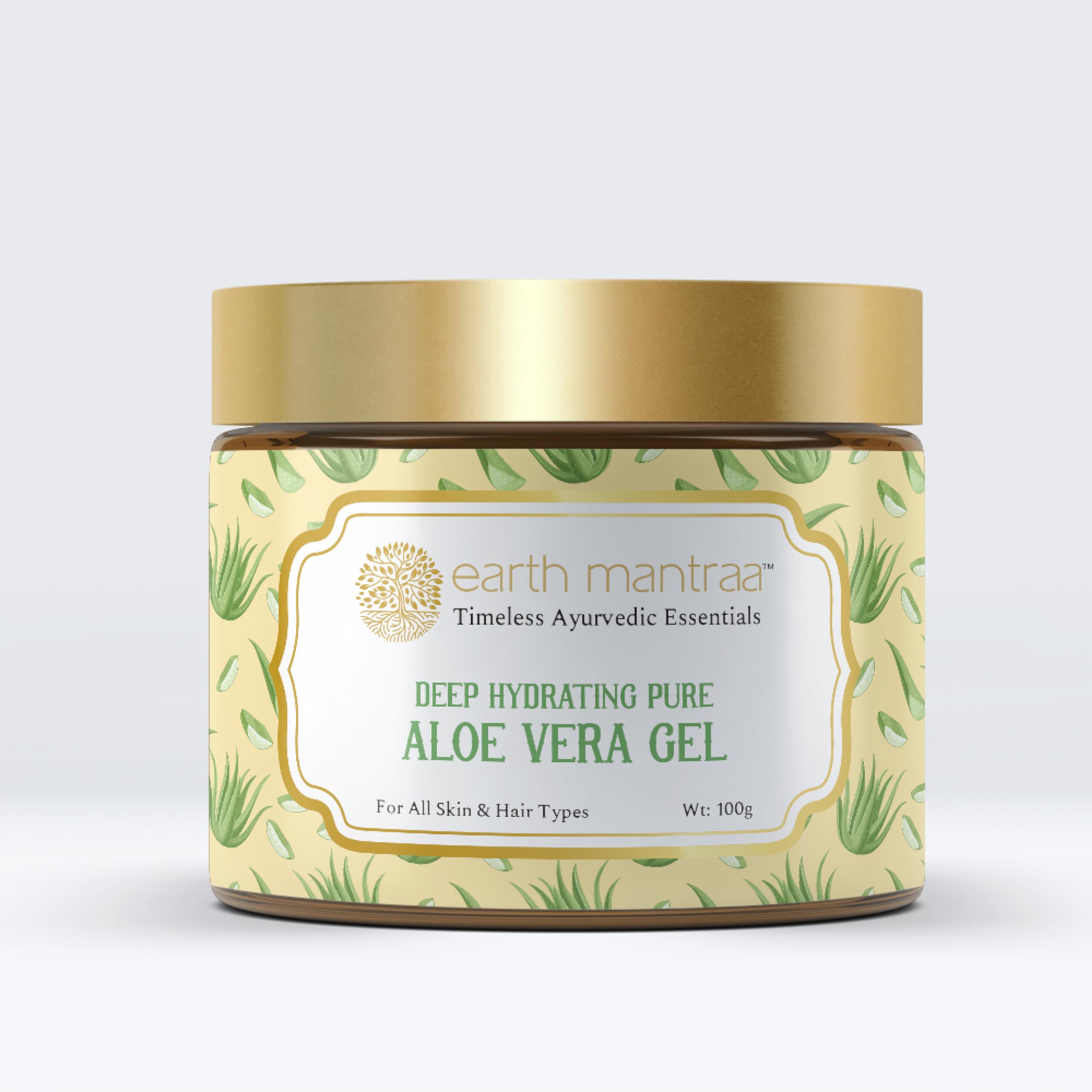 Earth Mantraa Aloe Vera Gel (100g) - Multipurpose Beauty Gel for Skin & Hair Care | Deep Hydration Moisturizer | Improves Skin Elasticity | Suitable for All Skin & Hair Types | Perfect for Sunburn Relief, Daily Moisturizing & Hair Conditioning