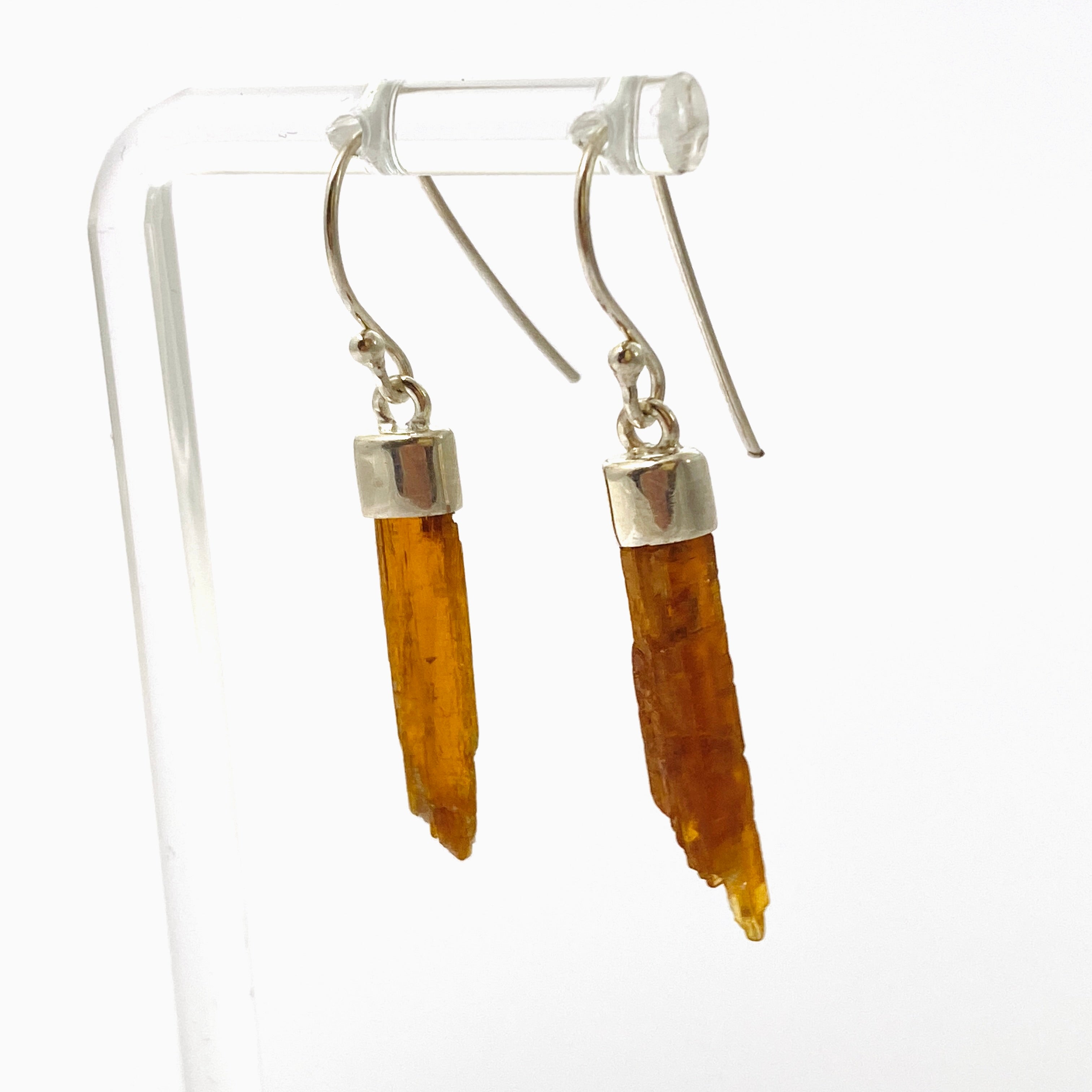 Natural Orange Kyanite Raw Crystal Stud Earrings - Handmade Gemstone Jewelry KEGJ1528 for Meditation, Healing & Spiritual Energy
