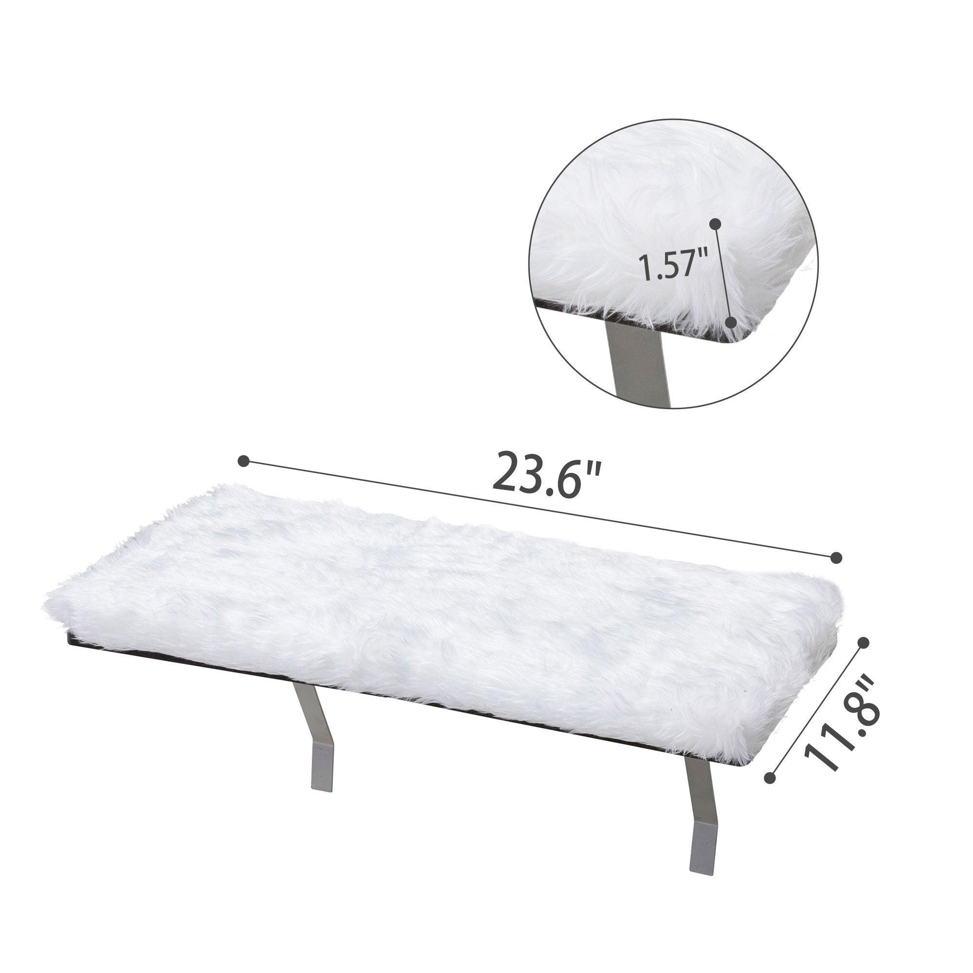 Premium Cat Window Perch with Soft Cushion - Wall Mounted Cat Seat with Sturdy Support Feet - Cozy White Cat Bed for Indoor Cats - Perfect for Sunbathing & Bird Watching
