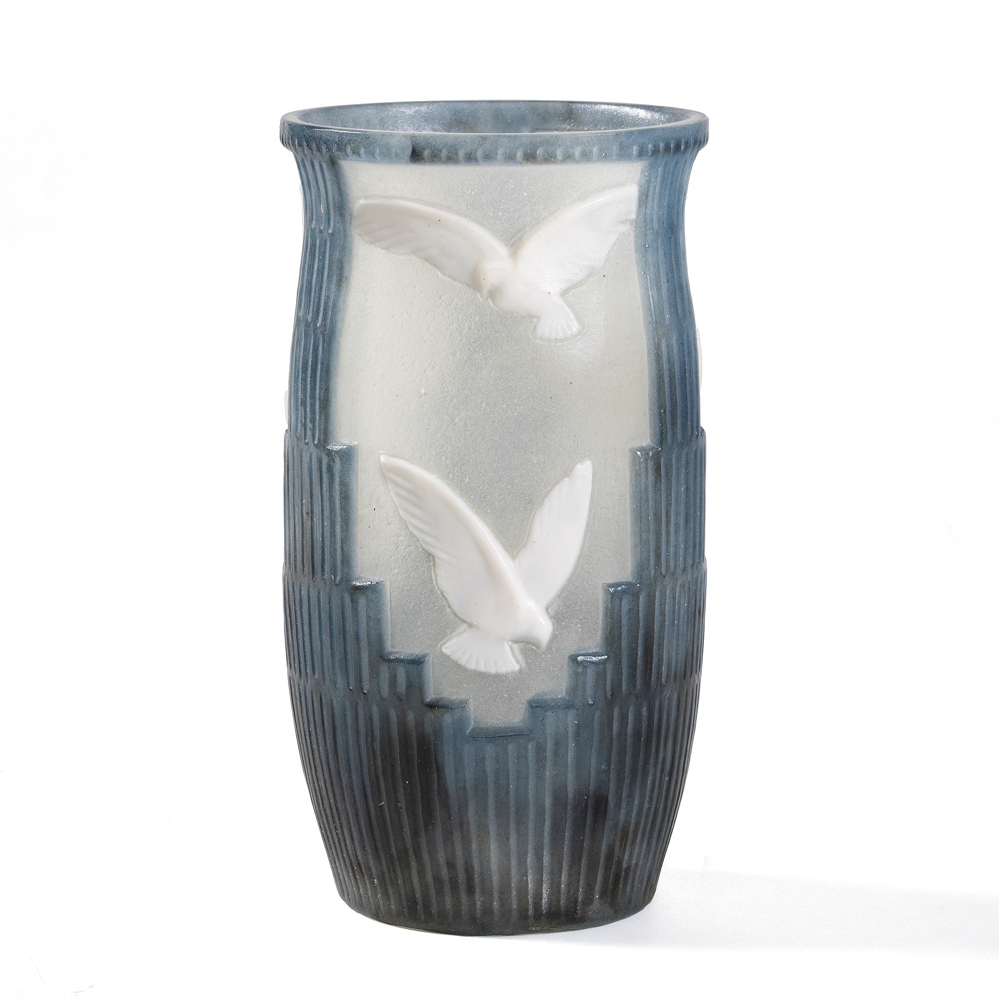 Gabriel Argy Rousseau 'Les Palombes' Pâte de Verre Glass Vase - Handcrafted Art Deco Collectible for Home Decor & Luxury Gift