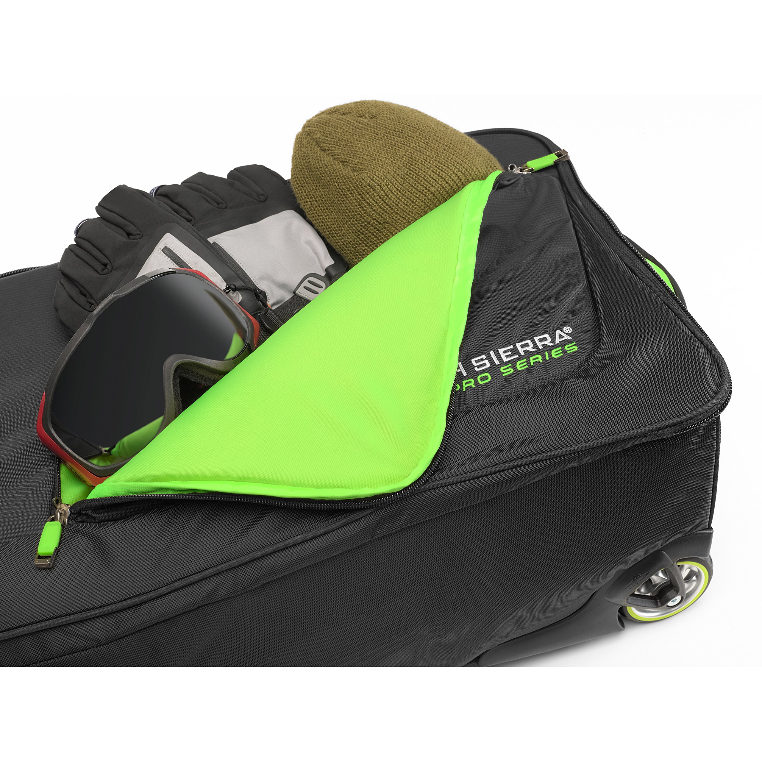 High Sierra Wheeled Ski & Snowboard Travel Bag - Black/Zest, One Size - Perfect for Air Travel & Winter Sports Gear Storage