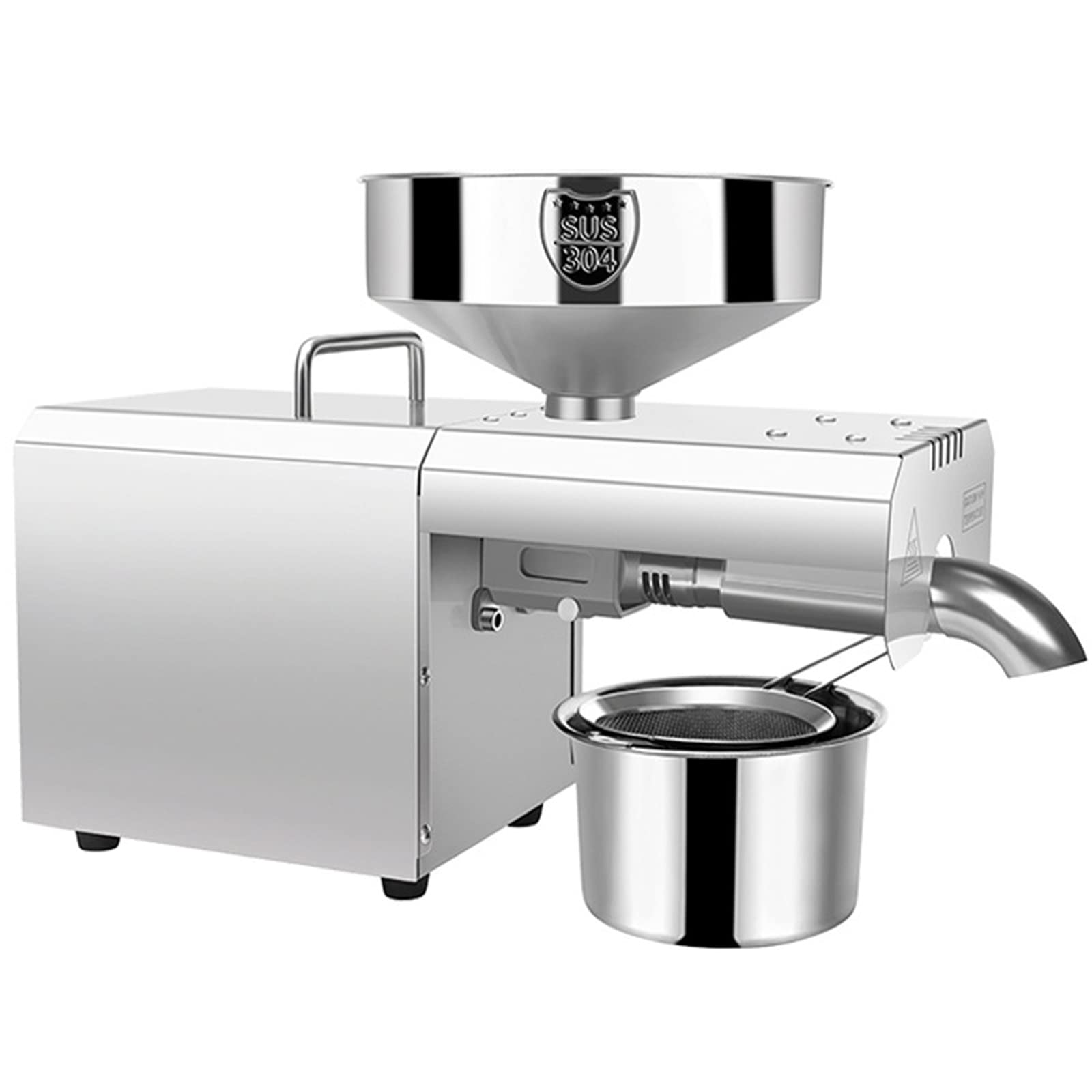 610W Automatic Electric Oil Press Machine - Heavy Duty Stainless Steel Oil Extractor for Flax, Peanut, Sesame, Canola & Sunflower Seeds - Perfect for Home Use, Commercial Kitchens & DIY Oil Making