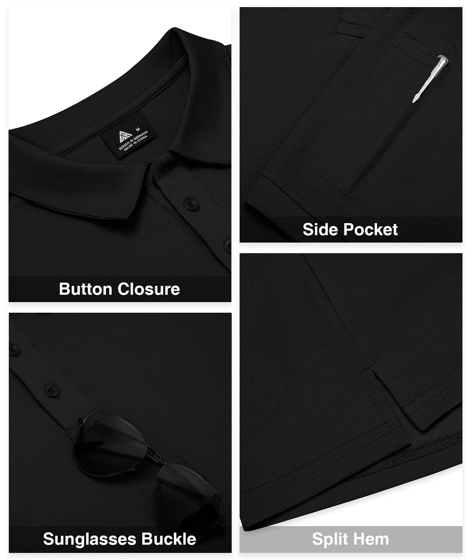 ZITY 3 Pack Men's Quick-Dry Performance Polo Shirts - Moisture Wicking Golf & Casual Short Sleeve Shirts with Chest Pocket | Perfect for Golf, Tennis, Hiking & Summer Outdoor Activities