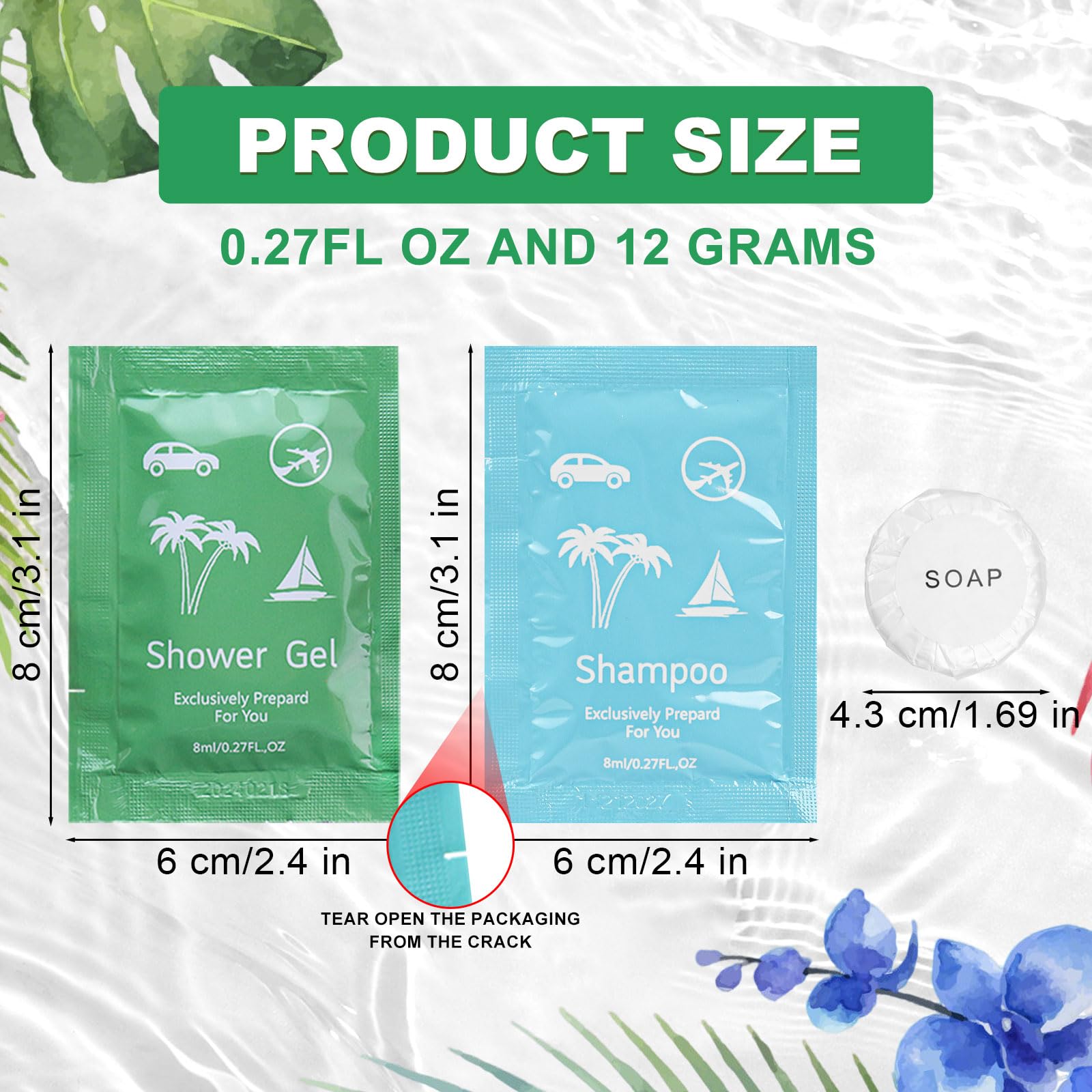 Travel Size Soap and Shampoo Set - 0.28 fl oz Mini Body Wash & Shampoo Bulk Pack (20 Count) - Perfect for Hotels, Homeless Hygiene Kits, Camping, Gym, and Travel Toiletries