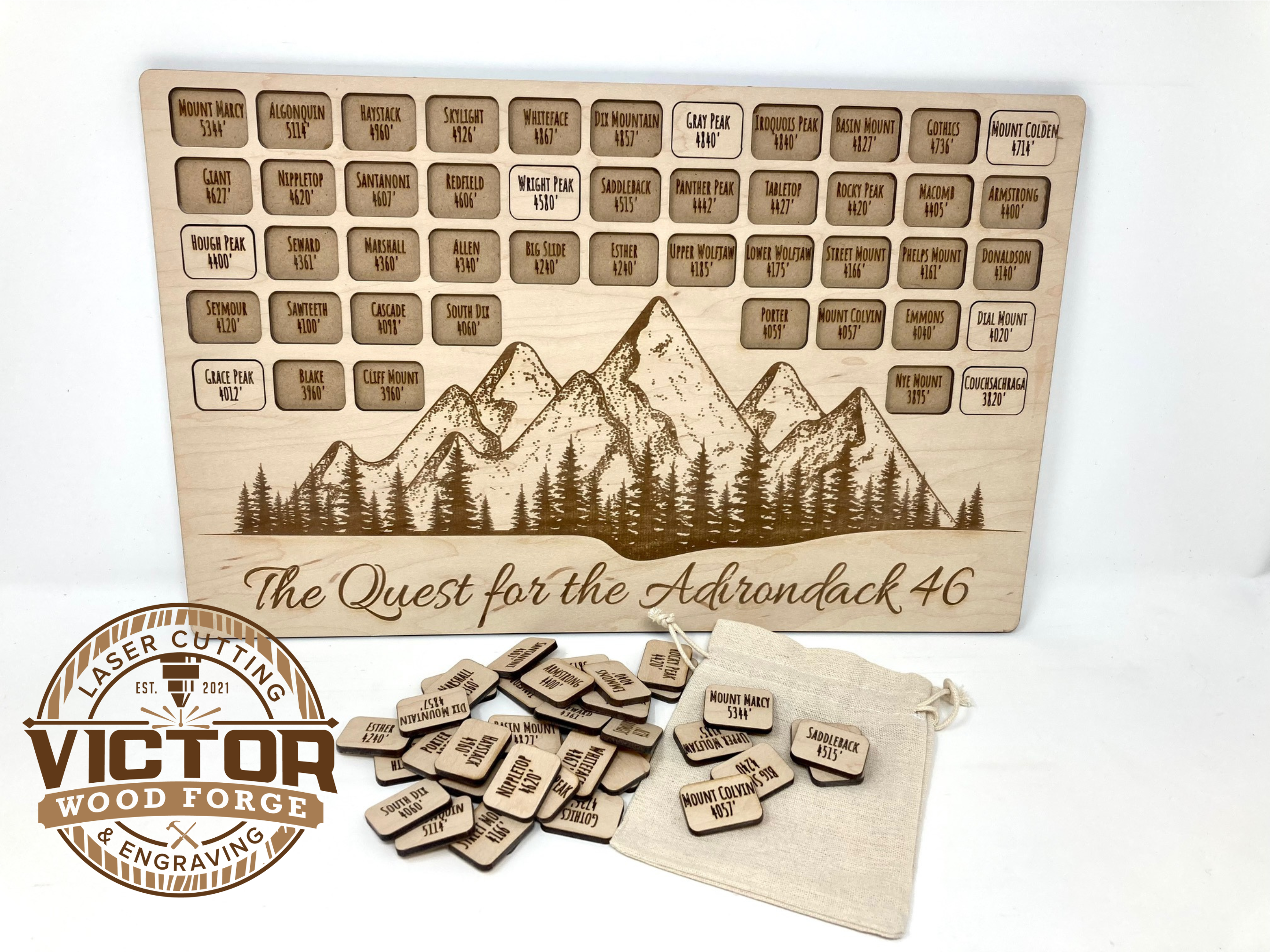 Adirondack 46 Peaks Challenge Mountain Tracker - Hiking Progress Log & Summit Achievement Record for Outdoor Enthusiasts - Perfect for Adirondack High Peaks Hikers & Trail Adventurers