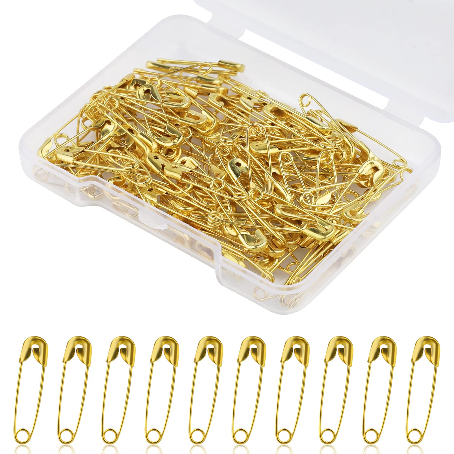 19mm Gold Safety Pins - 120pcs Small Metal Safety Pins for Clothing Tags, Hijab, Crafts, Quilting, Jewelry Making - Perfect for DIY Projects, Sewing, and Fashion Accessories