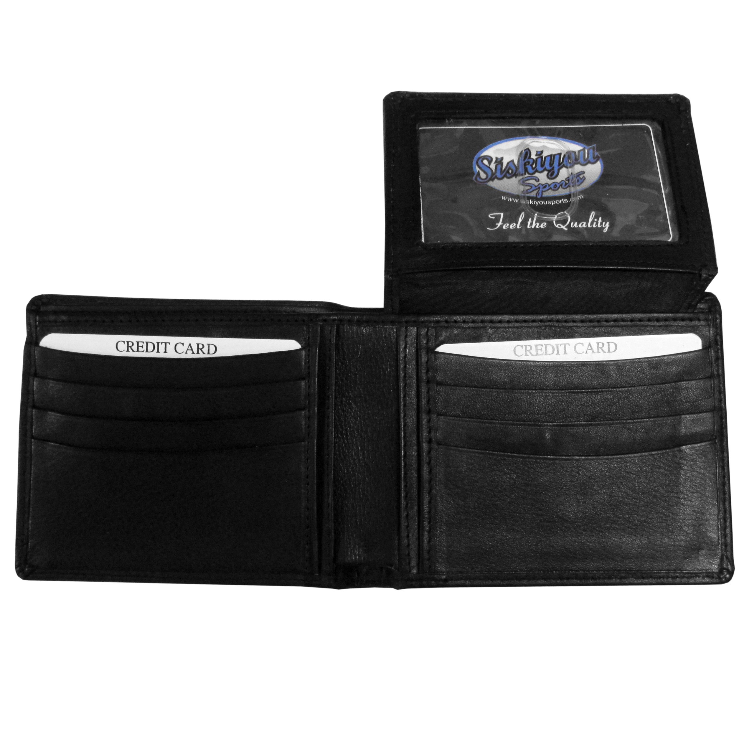 Premium NHL Licensed Leather Bi-Fold Wallet for Men - Genuine Leather Money Clip Credit Card Holder - Perfect Gift for Hockey Fans (Packaged in Elegant Gift Box) | Ideal for Everyday Use, Travel & Sports Events
